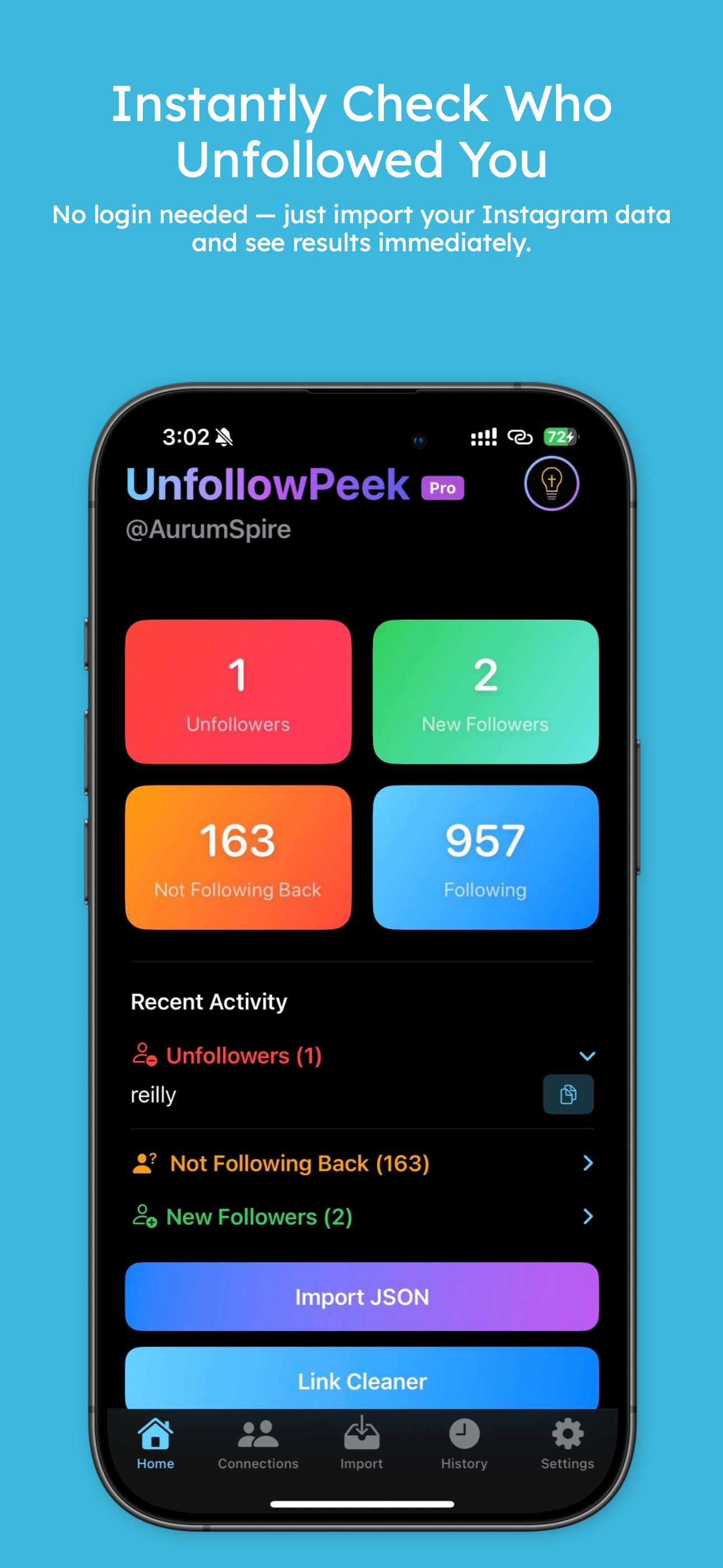 UnfollowPeek Dashboard - Instantly check who unfollowed you