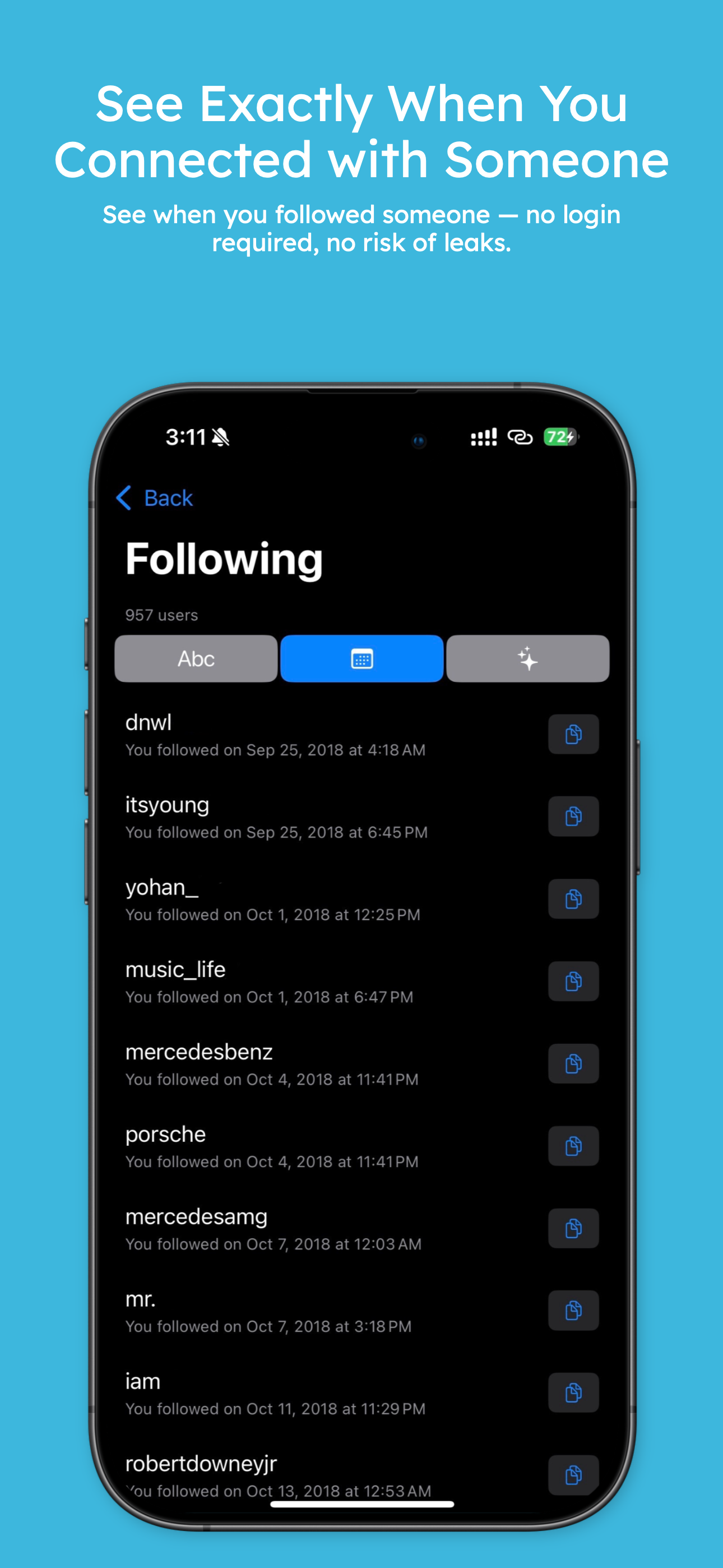 Connection Timestamps - See exactly when you connected with someone