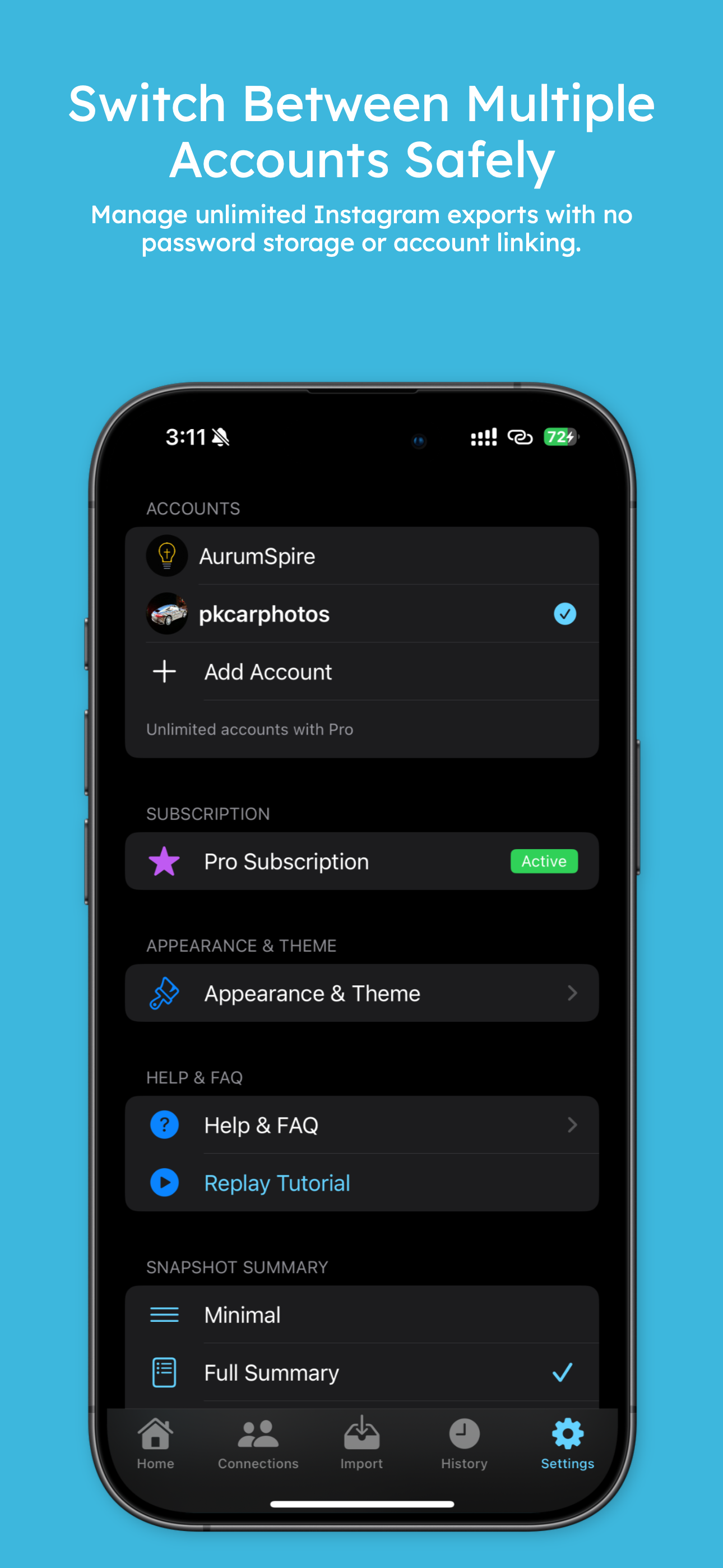 Multiple Accounts - Switch between multiple accounts safely