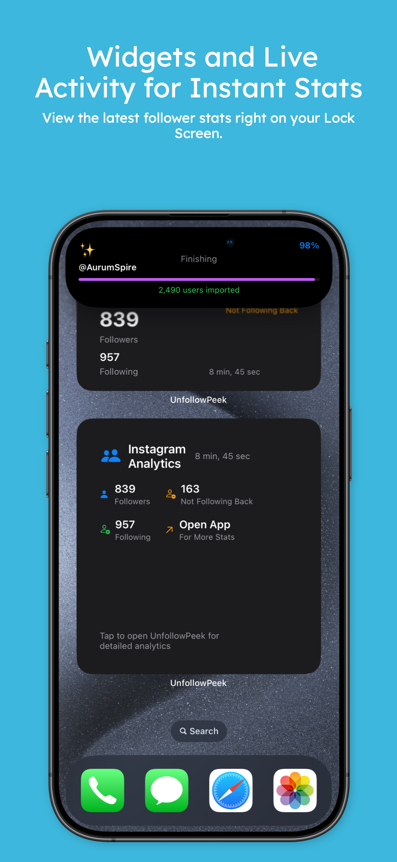 iOS Widgets - Widgets and live activity for instant stats