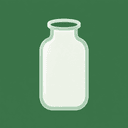 Spuren app icon — a milk-glass jar on deep green