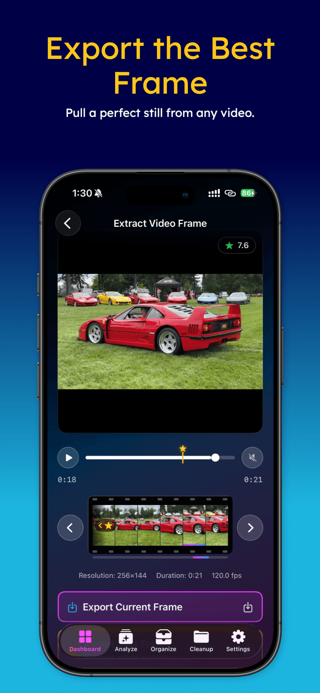 PickEpic video frame export feature
