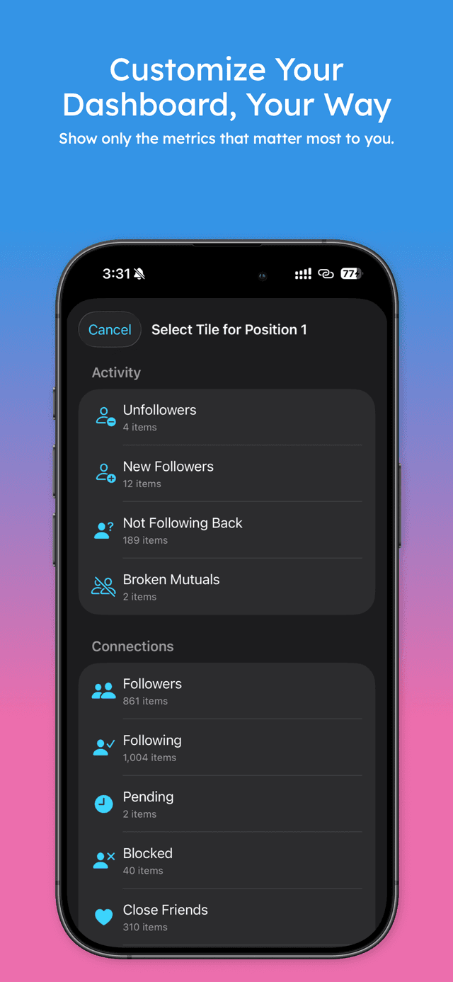 Customize dashboard tiles